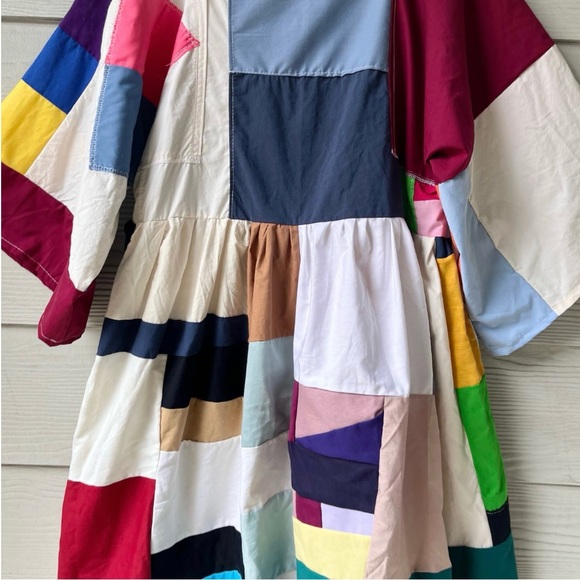 Handmade Quilted Patchwork Colorblock Dress SKU 03073 - Picture 9 of 10